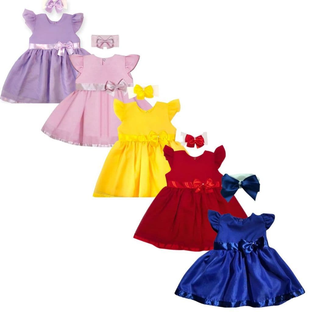 Vestido Infantil Menina Princesa P ao 3 Anos- Vestido Infantil Para Festas, Batizados E Ensaios
