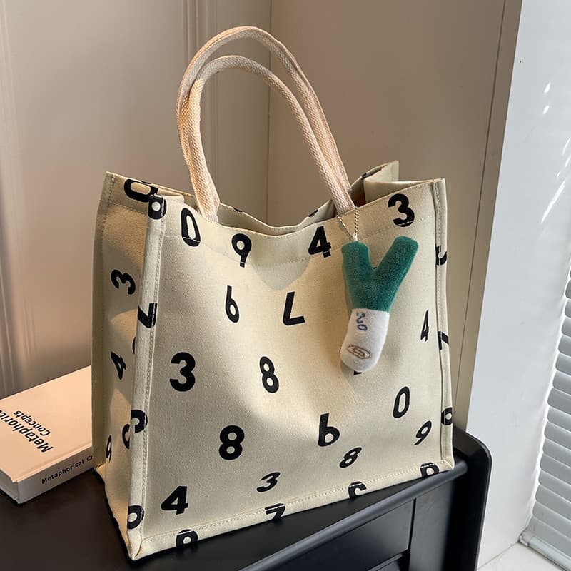 Bolsa de lona de grande capacidade feminina 2024 novo estilo High-End moda bolsa de ombro Casual sacola Commuter