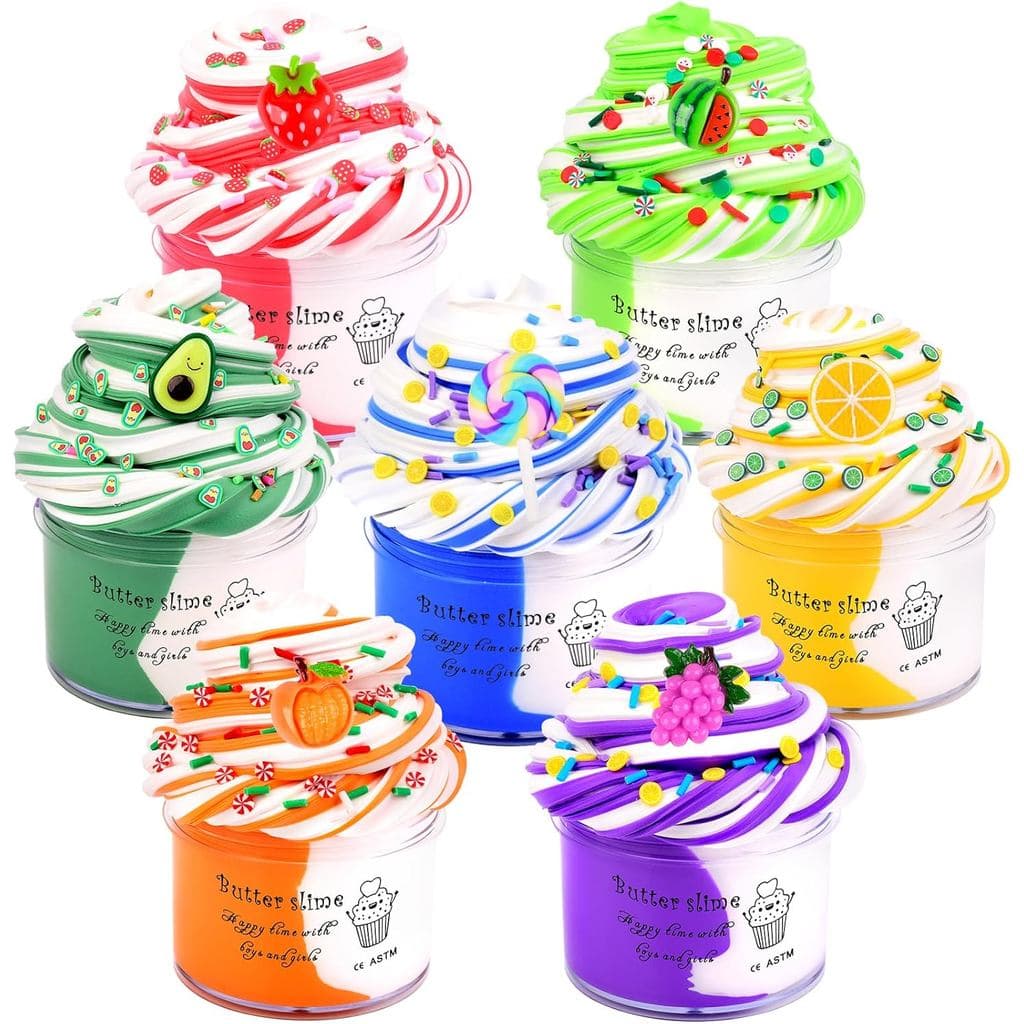 Slime Putty Kit for Girls,Non-Sticky and Soft, 7 Pack Butter Slime Kits for Boys, Scented Slime Party Favors, Birthday G