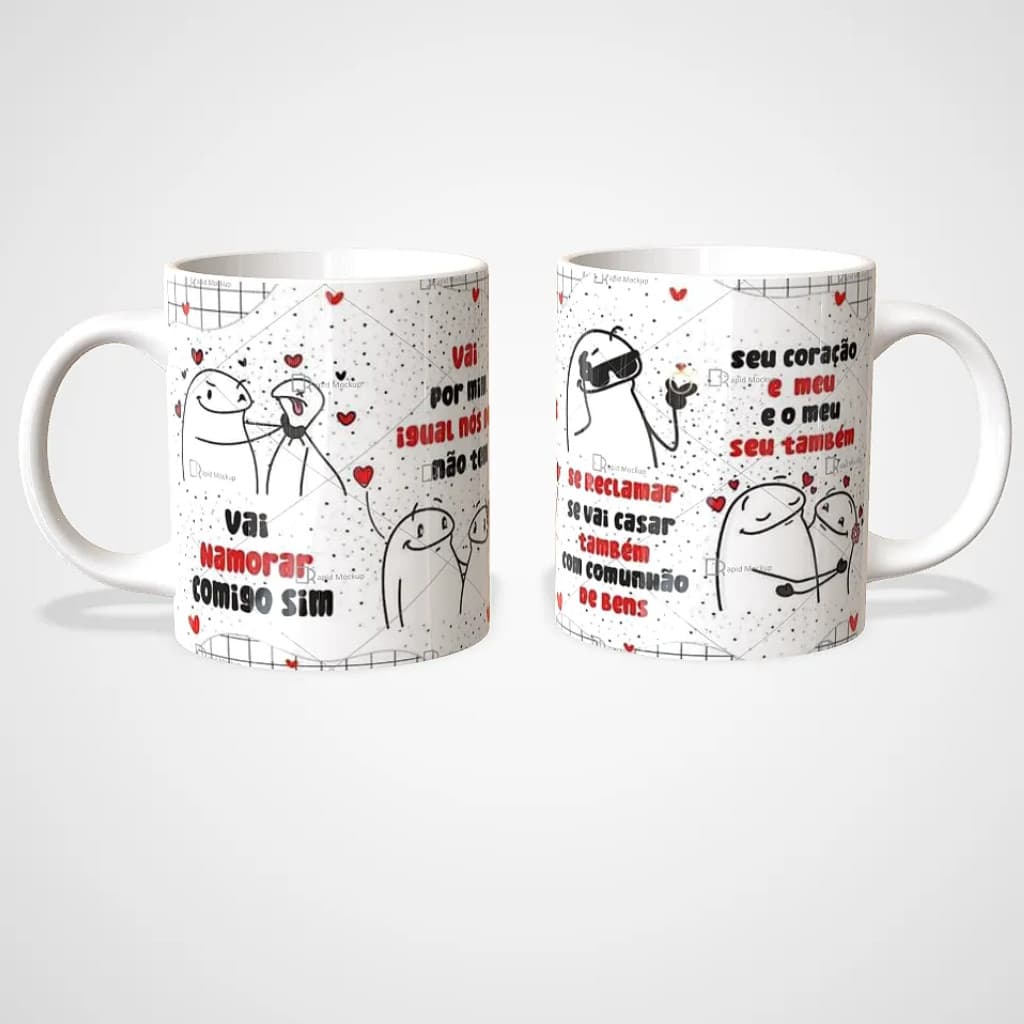 Caneca Engraçada Vai Namorar Comigo Sim Presentei Namorada Henrique & Juliano Vidinha De Balada