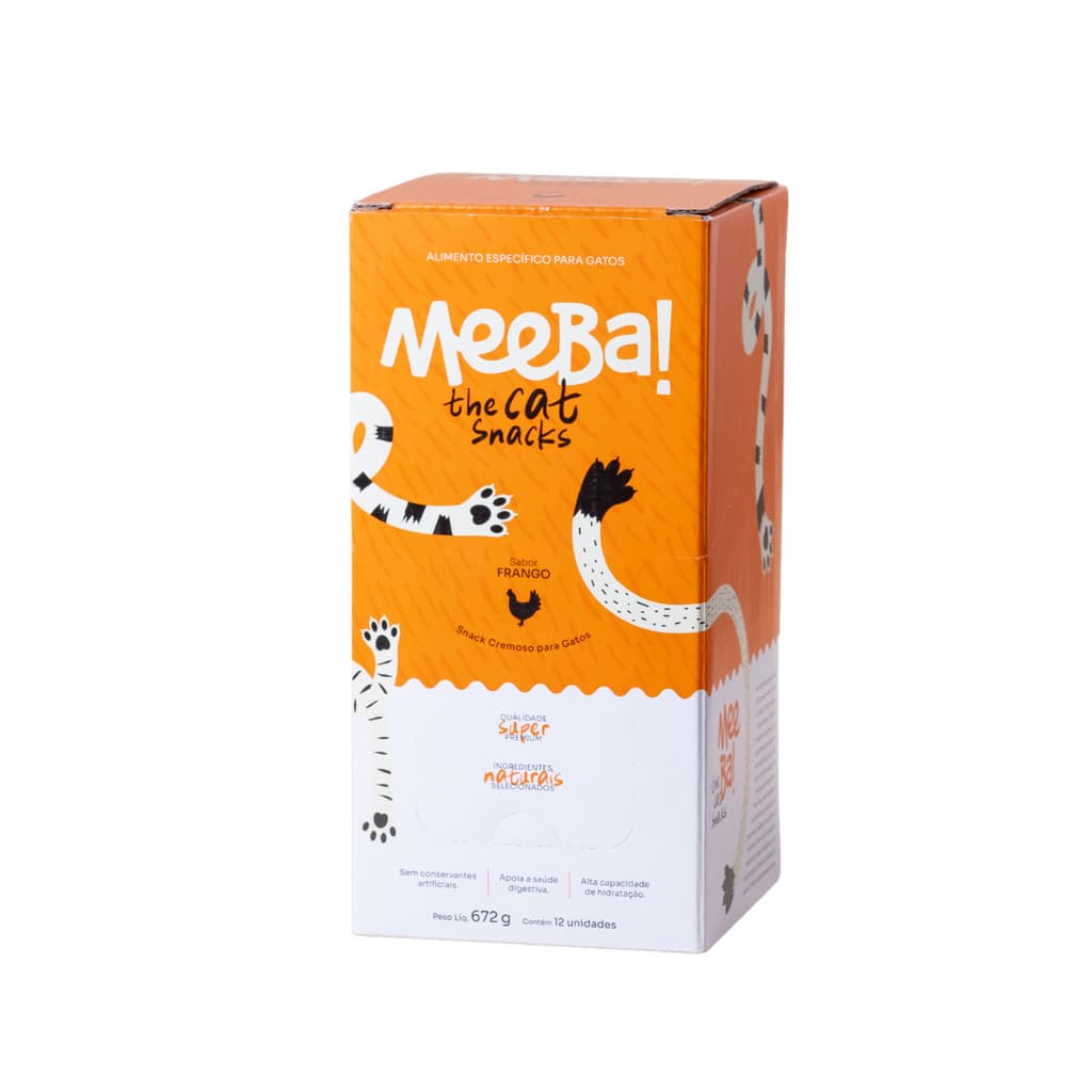 Display Petisco Úmido para Gatos Hidratação 48 Sachê Snack Natural Super Premium Frango