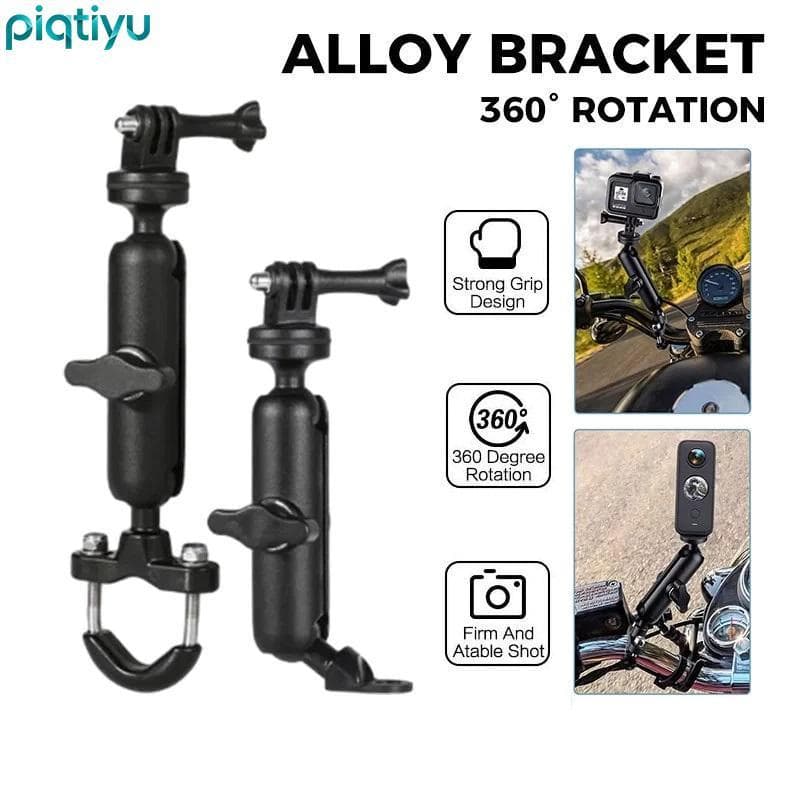 PIQTI 360 ° Suporte Para Câmera De Motocicleta De Bicicleta GoPro Montagem No Guiador