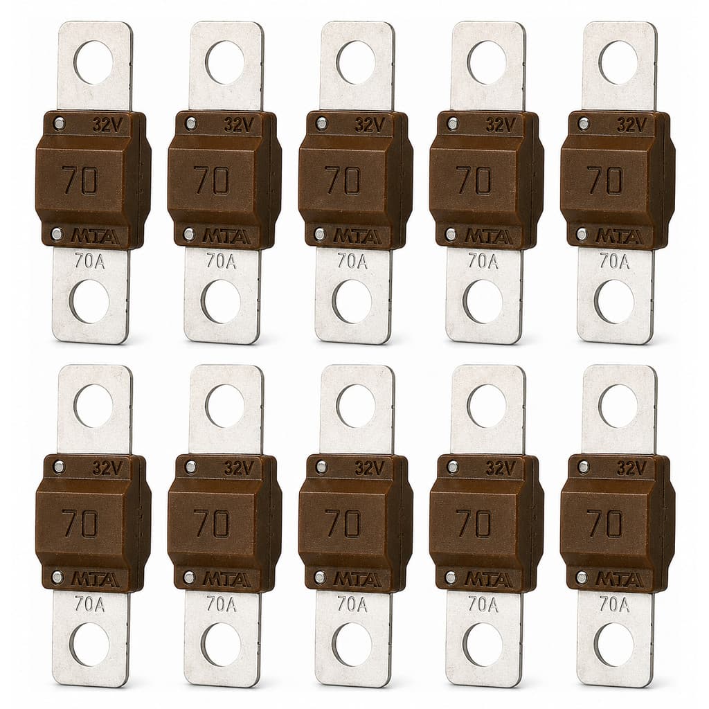 Kit 10 Fusível Midival 70A 32V Módulo Som Proteção Bateria