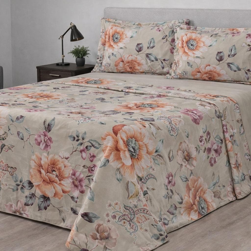 Jogo de Cama Lençol 04 Peças Micropercal 400 Fios Fronha com Debrum