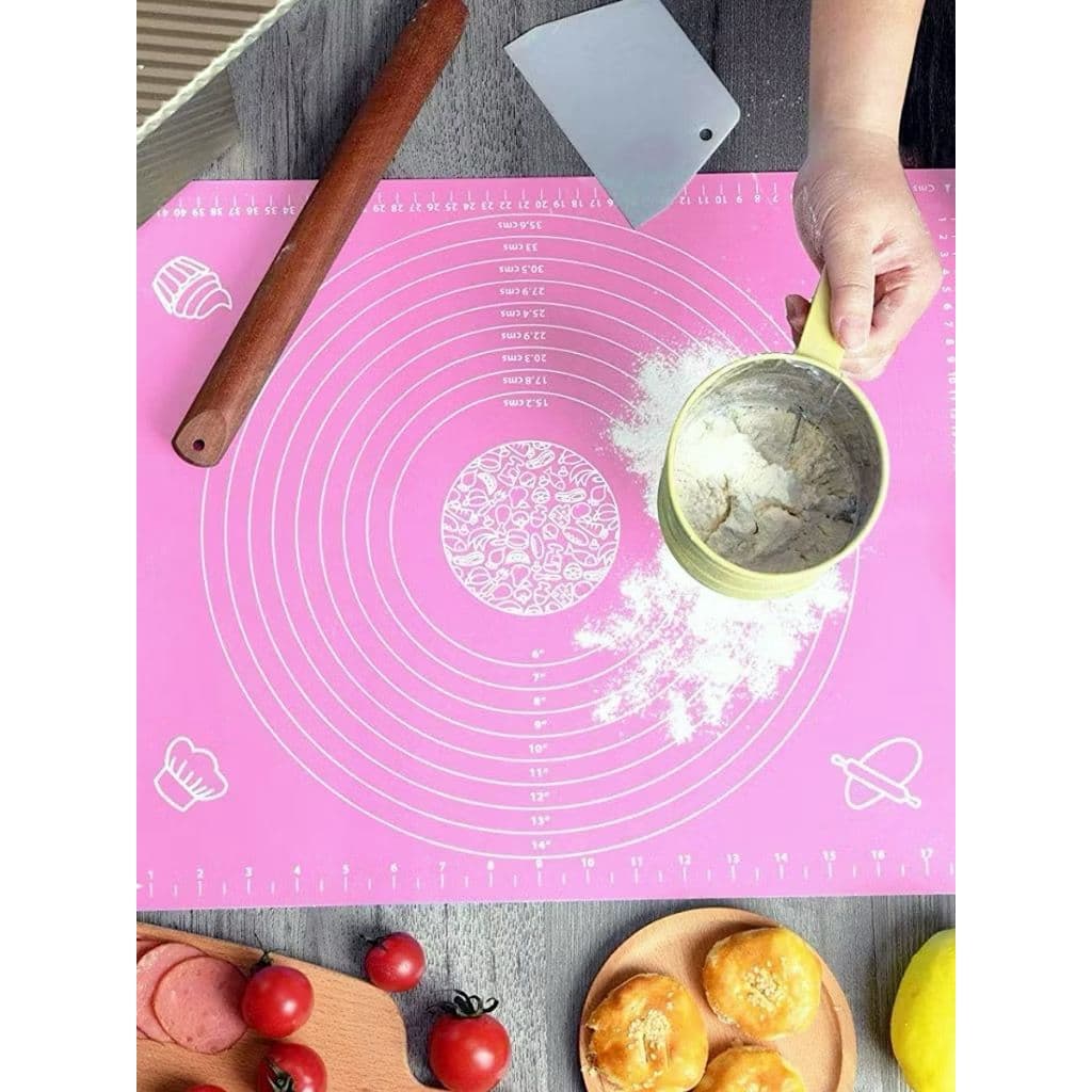 Tapete Culinário de Silicone Para Massas 50x40cm Antiaderente Confeitaria Antiderrapante Utensílio Cozinha