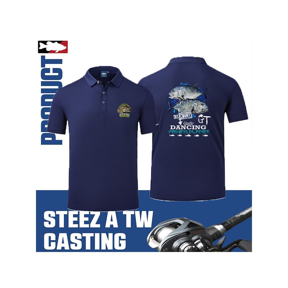Terno de pesca camiseta verão lapela camisa polo de manga curta masculino isca de pesca terno lazer negócios mar pesca r