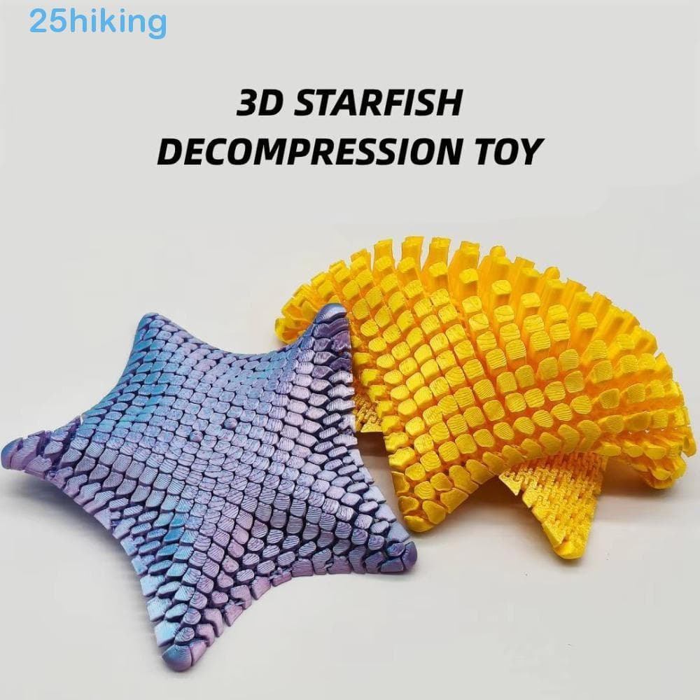 Decoração De Estrela Do Mar Para Caminhada , Brinquedo Impresso Em 3D Gradiente De Articulações Móveis Móvel Multicolori