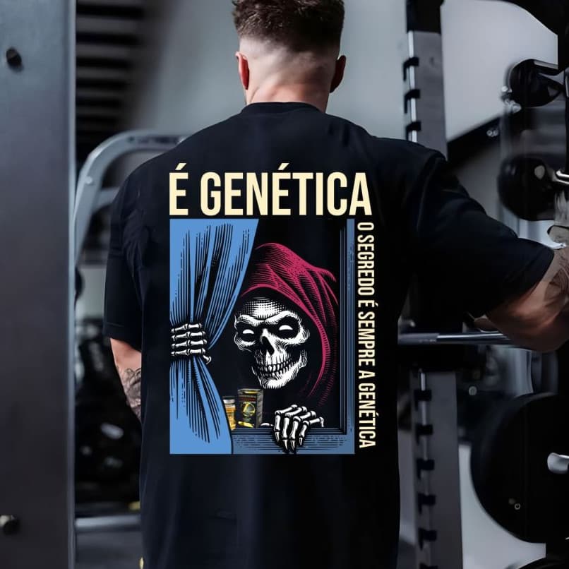 Camiseta Treino Fitness Gym Camisa Tshirt 100% Algodão Academia Musculação Estampa Genética