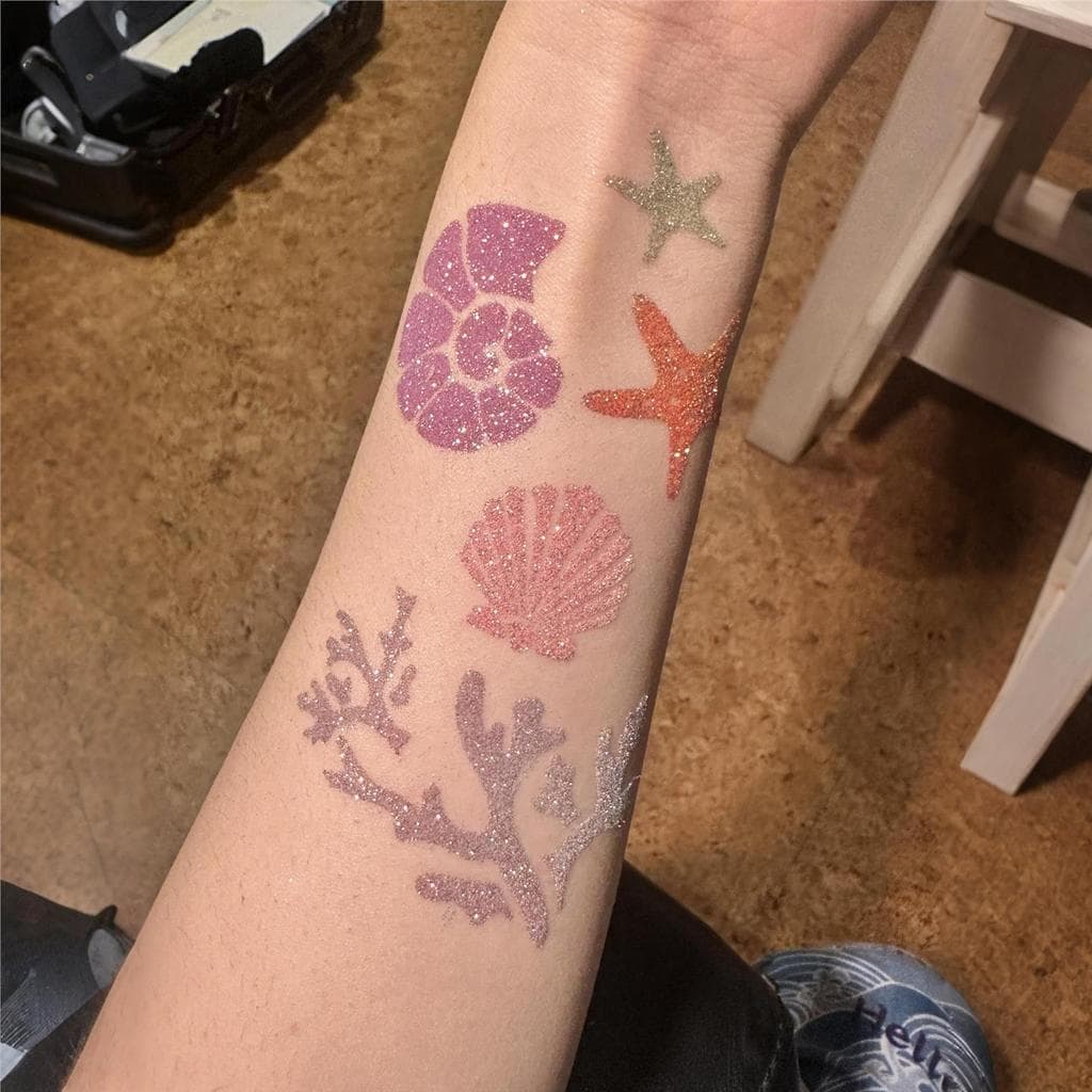 Glitter hibisco flor tatuagem adesivos glitter pó crianças DIY diamante pintura corporal conjunto criativo palco concert
