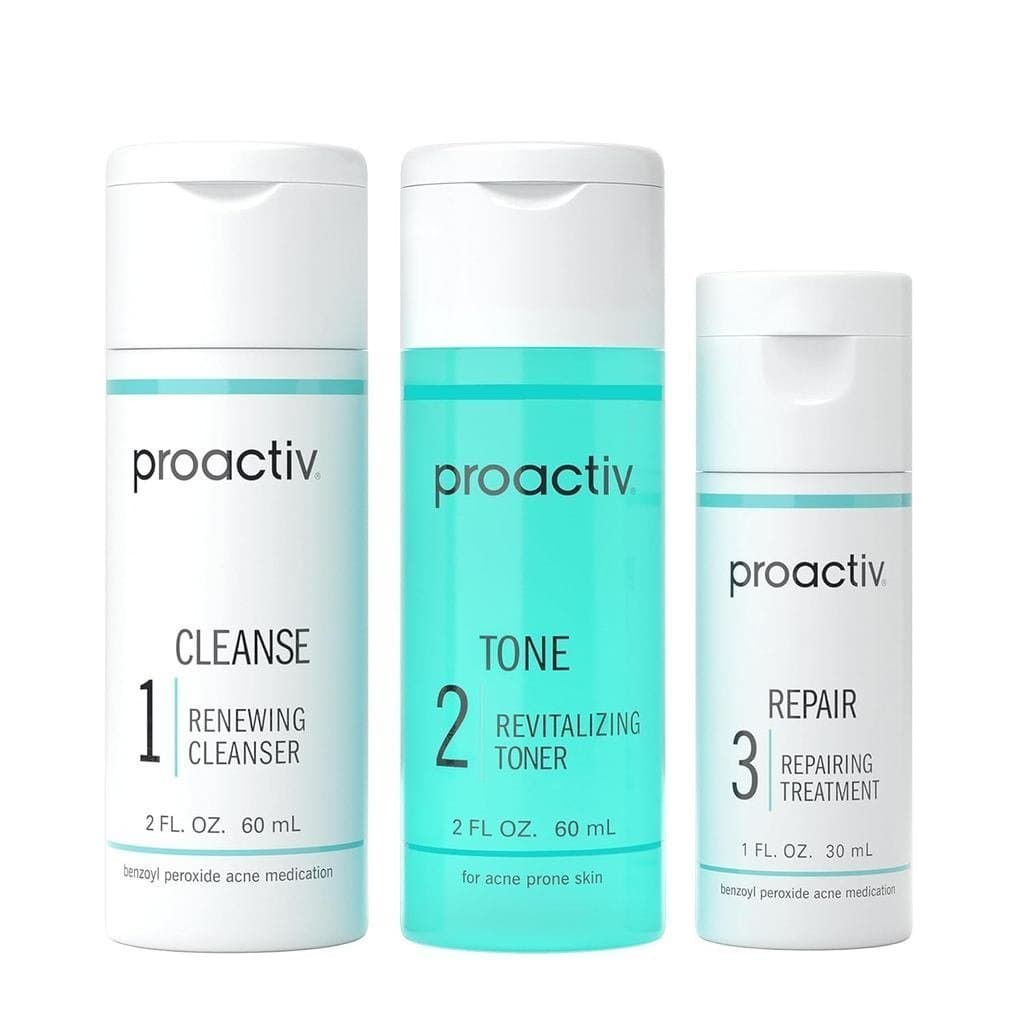 Conjunto de Tratamento para Acne Proactiv3Step - Limpador Facial com Peróxido de Benzoíla, Repara Manchas de Acne no Ros