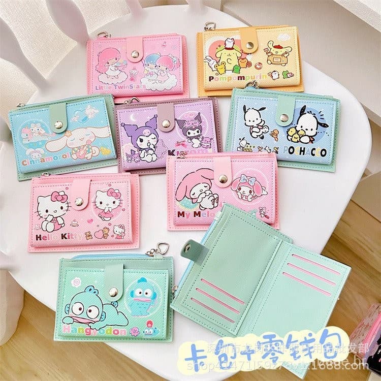 Carteira de bolso estilo japonês divertida porta-cartões portátil porta-cartões de controle de acesso porta-c