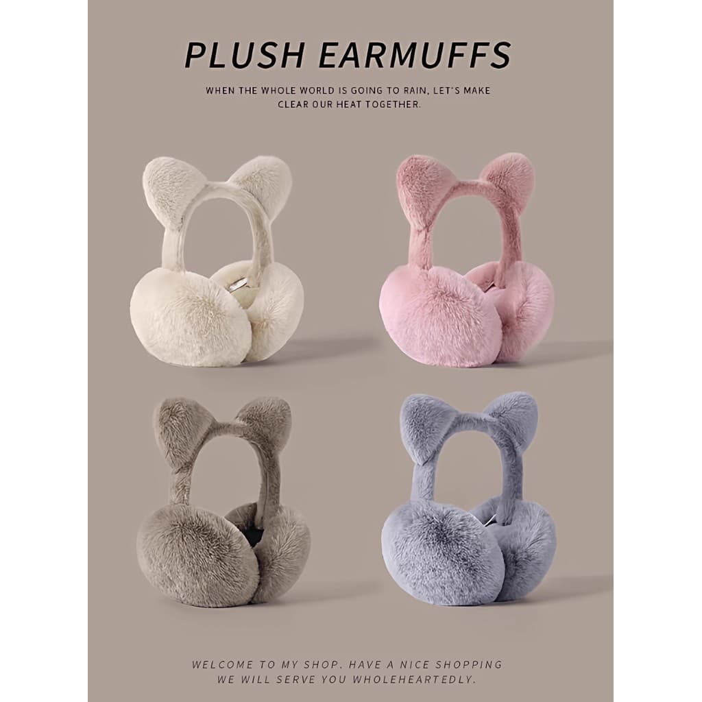 Gatinho earmuffs earmuffs feminino inverno quente à prova de vento à prova de frio earmuffs dobráveis feminino pelúcia q