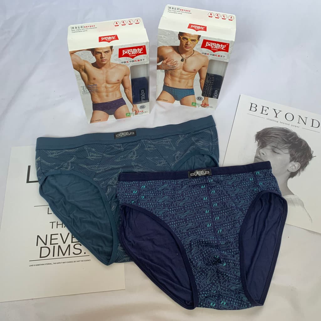 Cuecas masculinas de algodão Modal, Shorts de algodão puro, virilha, absorvente de suor, respirável, uma caixa, dois pac