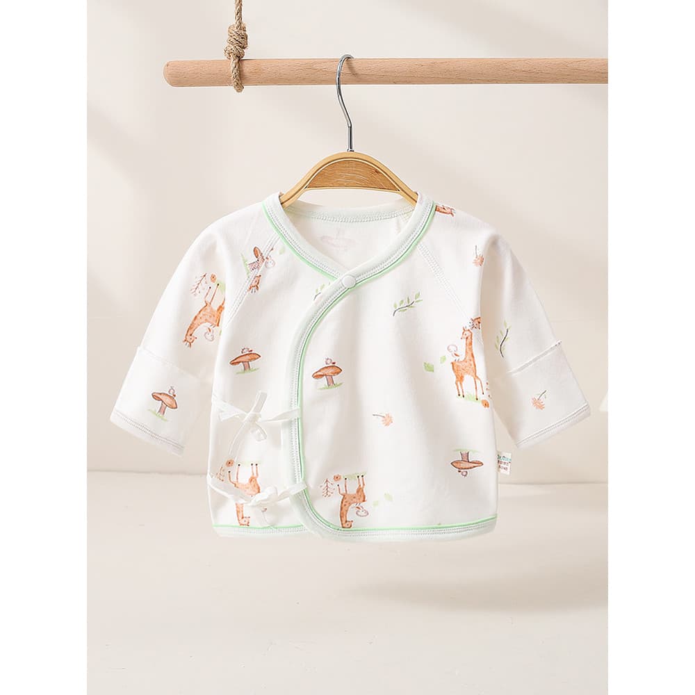 Bebê recém-nascido meia volta topo puro algodão primavera outono verão estilo fino roupa interior do bebê recém-nascido