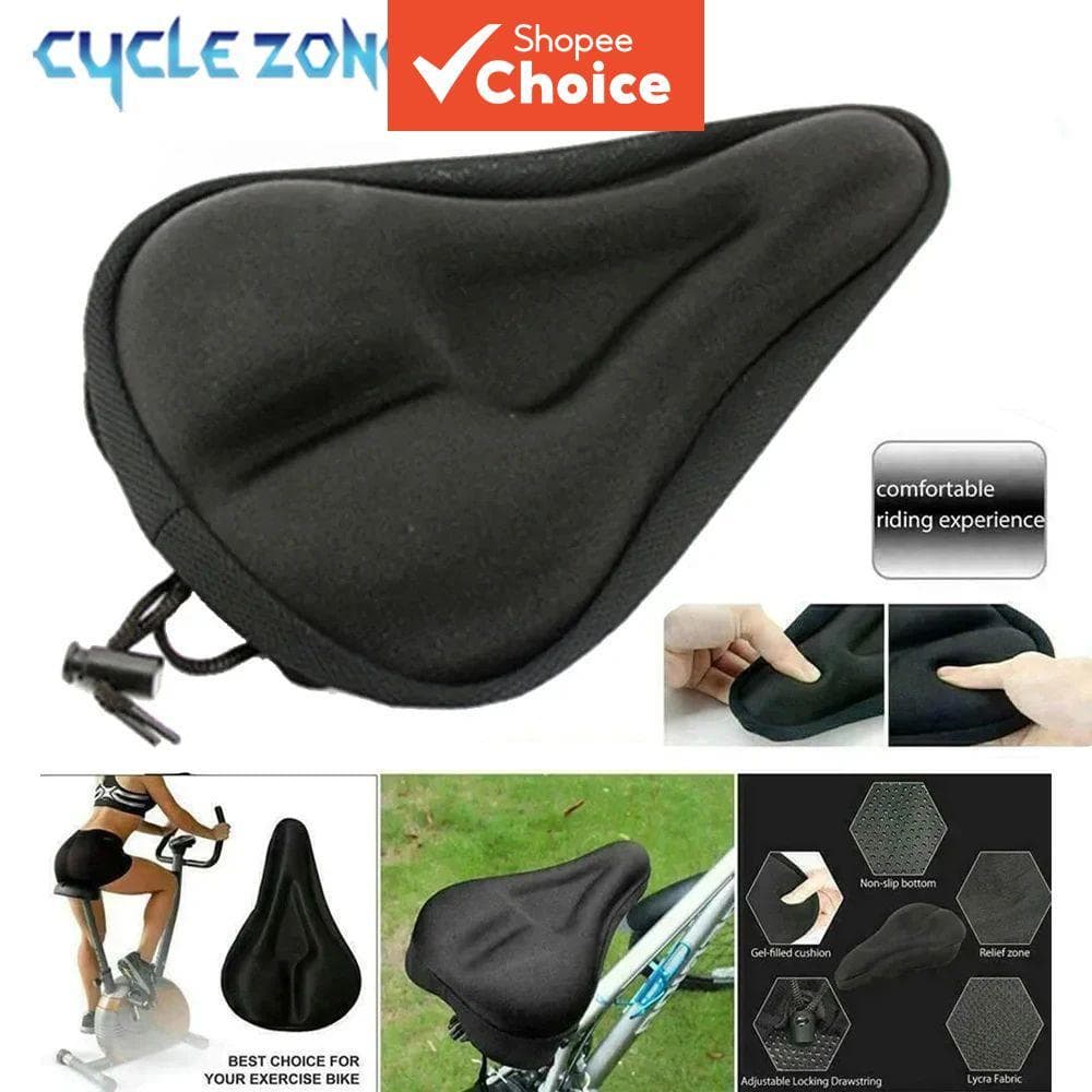 Capa de Assento de Gel para Bicicleta - Almofada de Selim Macia e Confortável, Antiderrapante, com Cordão Ajustável para