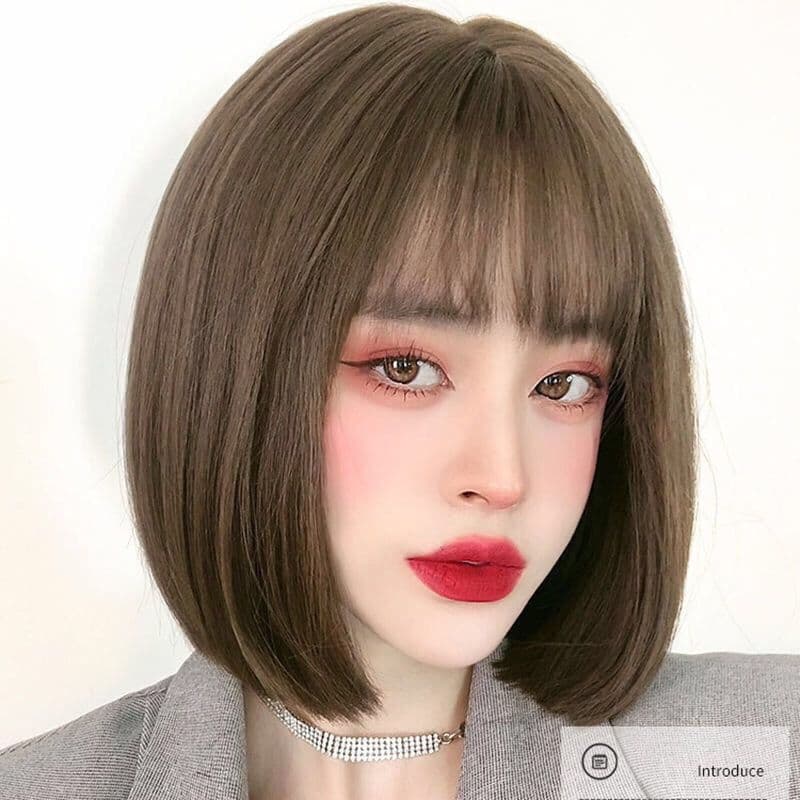 Peruca feminina japonesa menina peruca Bobo cabeça cabelo curto Bob cabeça doce bonito fofo lolita peruca complet