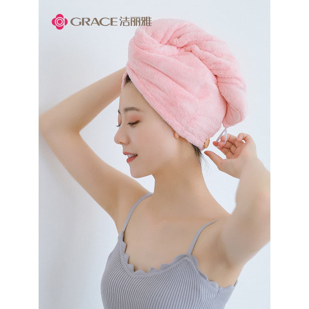 Jieliya touca de secagem de cabelo forte absorção de água de secagem rápida lenço de cabeça adulto duplo engrossado touc