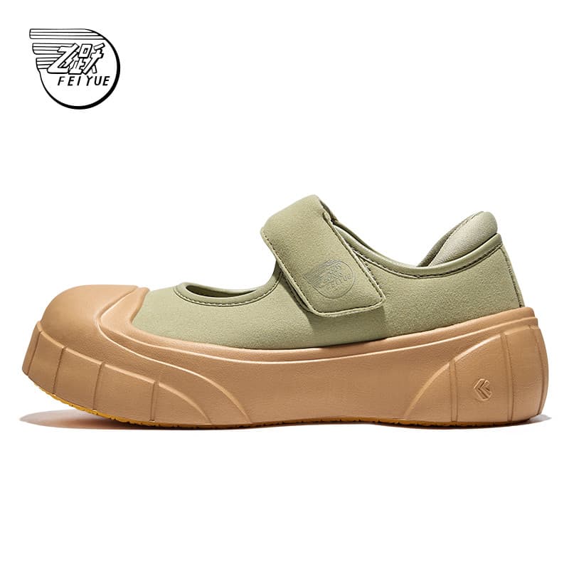Feiyue/feiyue Mary Jane sapatos 2026 verão novo estilo de sola grossa Velcro sapatos casuais estilo Preppy sapatos femin