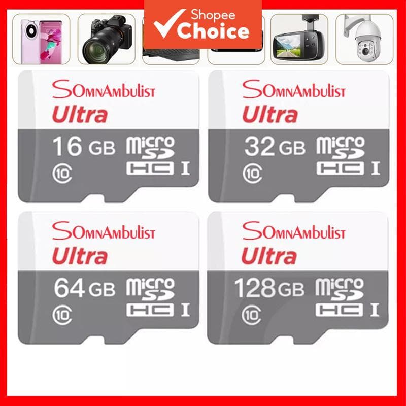 Cartão de Memória Micro TF/SD Classe 10 de Alta Velocidade 4K HD para Smartphones/Tablets/Câmeras/Dispositivos de