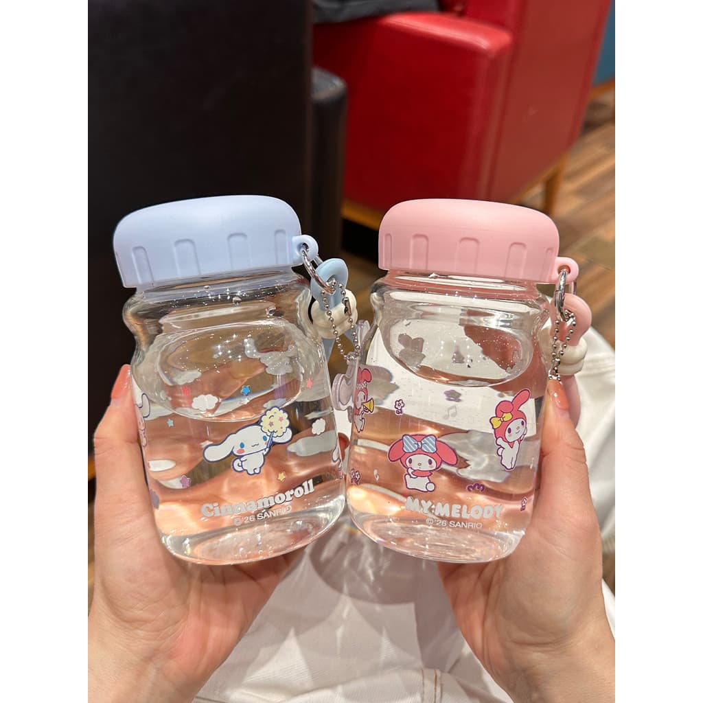 Sanrio copo de água infantil, copo de vidro especial para estudantes, escola, meninas, pequeno, portátil, verão, resiste