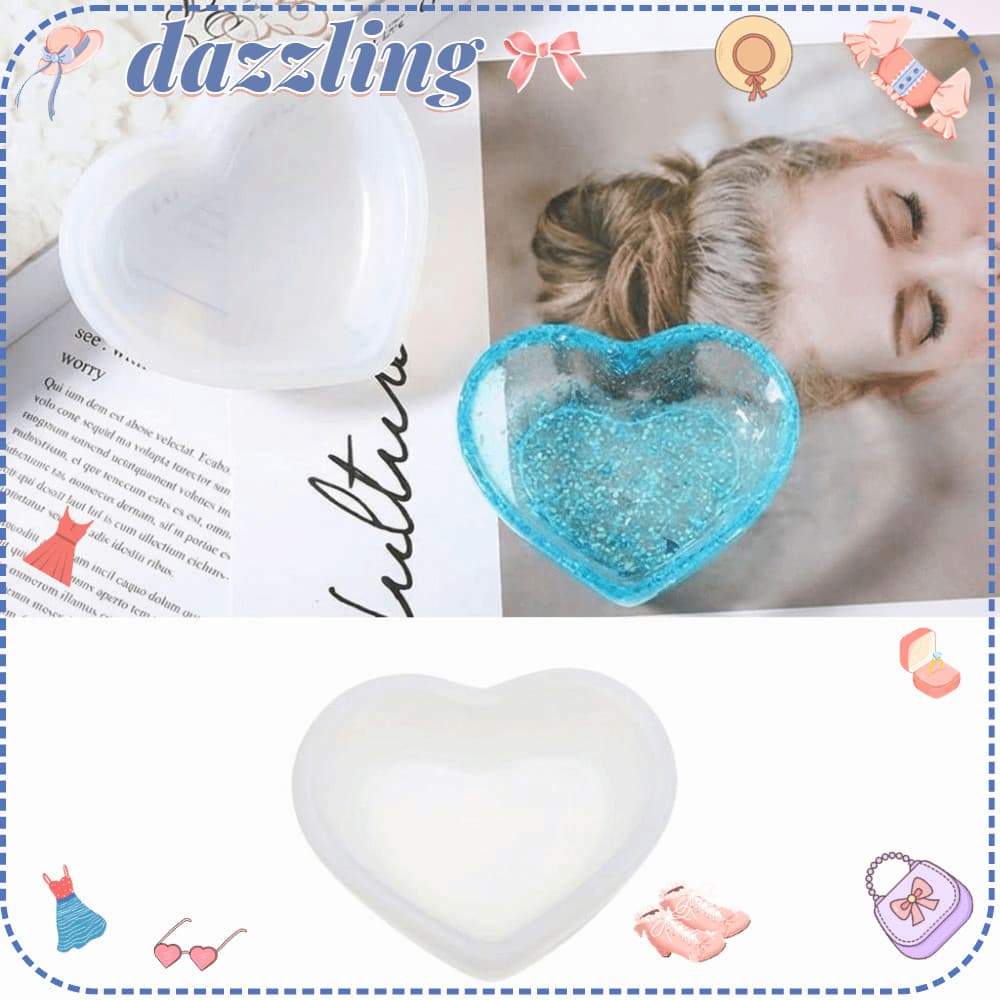 Molde de Silicone em Forma de Coração Pequeno Reutilizável para DIY Artesanato Resina Joias Mini Tigela