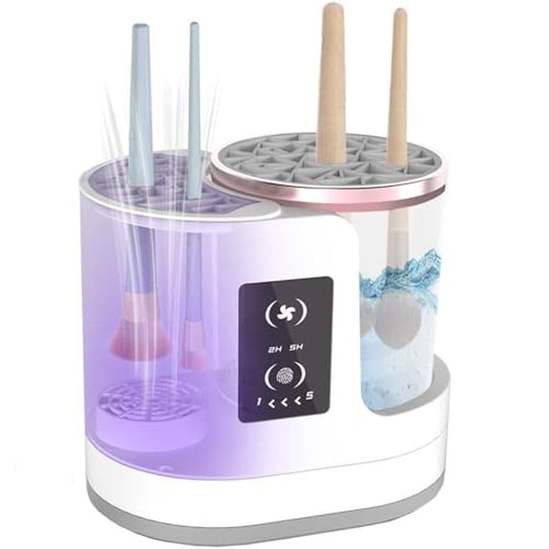 Máquina Elétrica De Limpeza De Pincéis De Maquiagem Com Secagem Automática , Limpador De Escova Portátil Para Pele Sensí