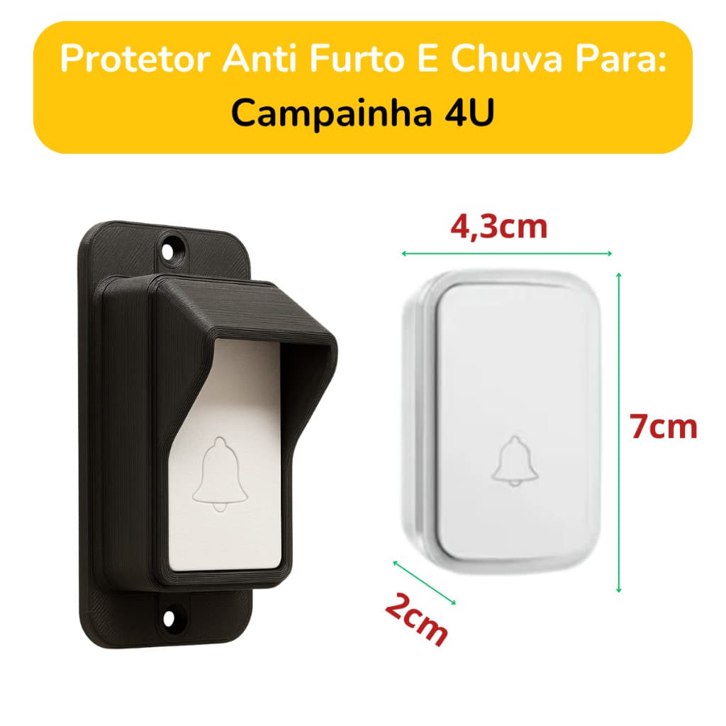 Protetor Anti Furto e Chuva Para Campainha 4U