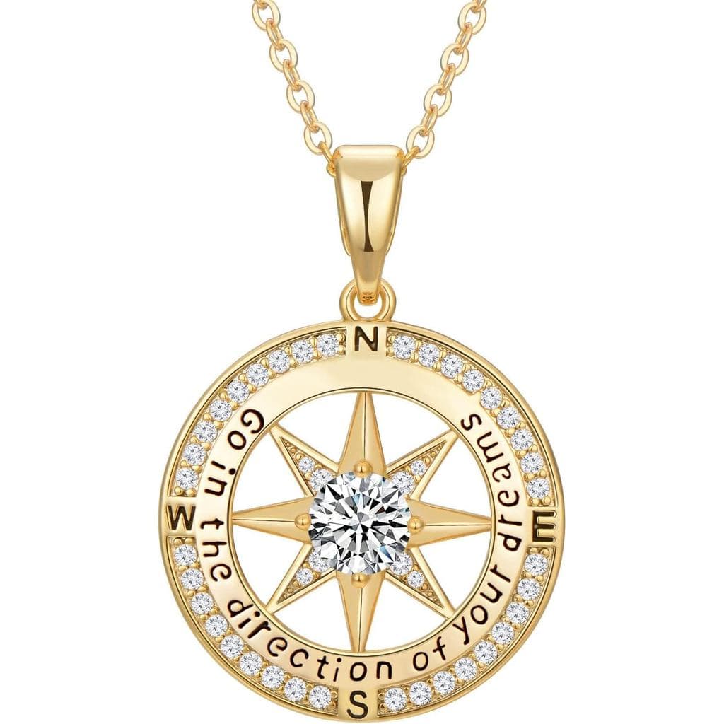 GraduationGiftsforHer,InspirationalGraduatesCompassNecklaceforWomenGirlsJewelry,ClassofSeniorHighSchoolCollegeGraduation