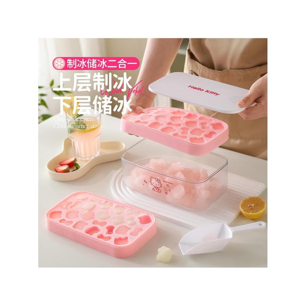 Gato dos desenhos animados Silicone imprensa bandeja de gelo cubo molde caixa de gelo doméstico grau alimentício geladei