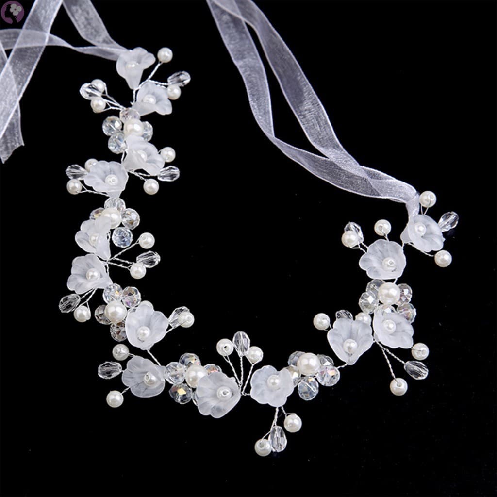 Tiara De Flor De Pérola – Cocar De Dama De Honra Com Esmalte Colorido Para Festa De Casamento