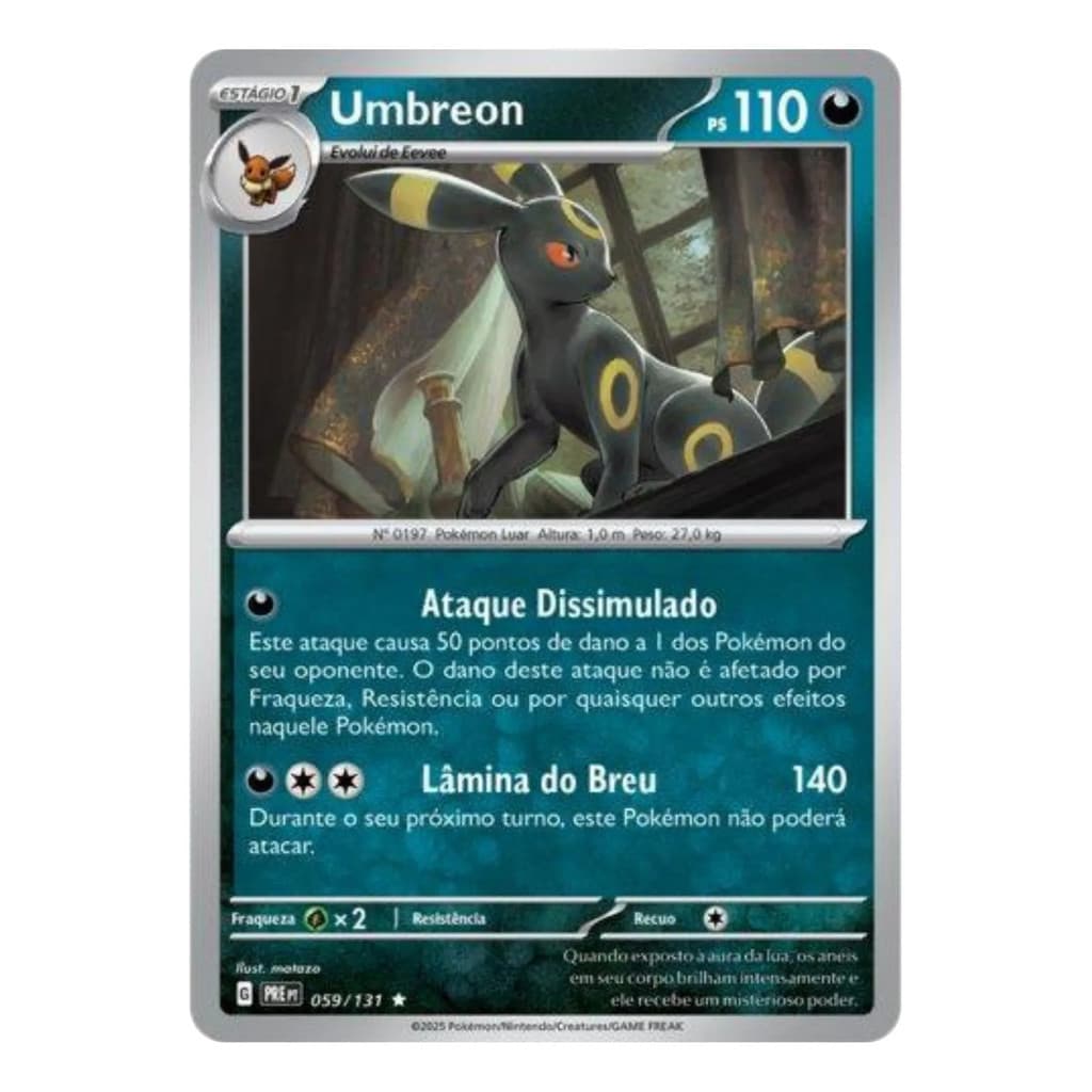 Carta Pokémon Umbreon 059/131 Evoluções Prismáticas Rara