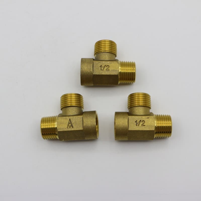 Genuíno Emico interno externo fio t latão 4 pontos tubo de água engrossado interior exterior diâmetro igual positivo t c