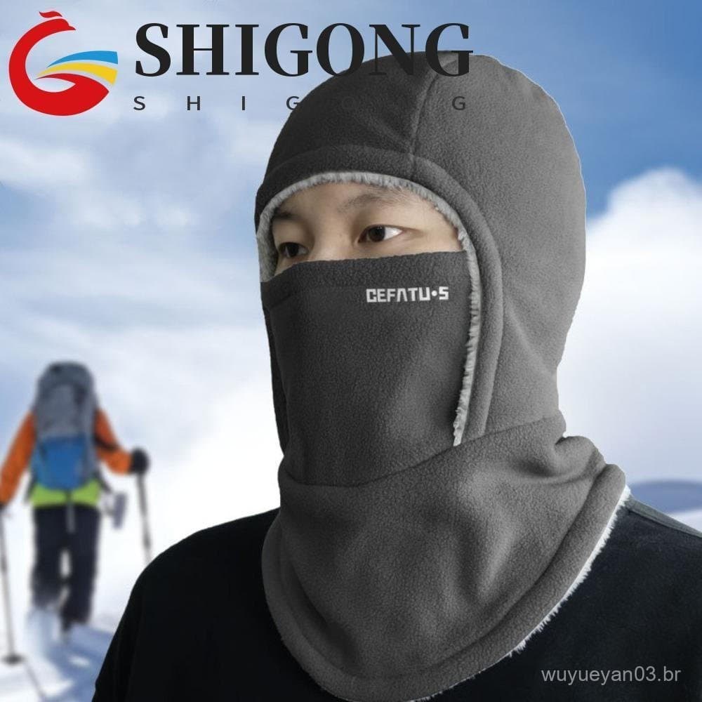 SHIGONG Capuz E Chapéu Quente , Boné De Ciclismo Balaclava Térmico À Prova De Frio Grosso De Lã Para Esqui Vento