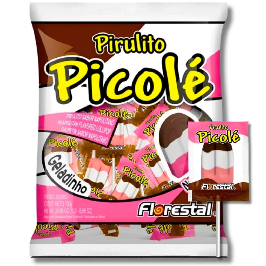 Pirulito Picolé Napolitano Florestal 50un