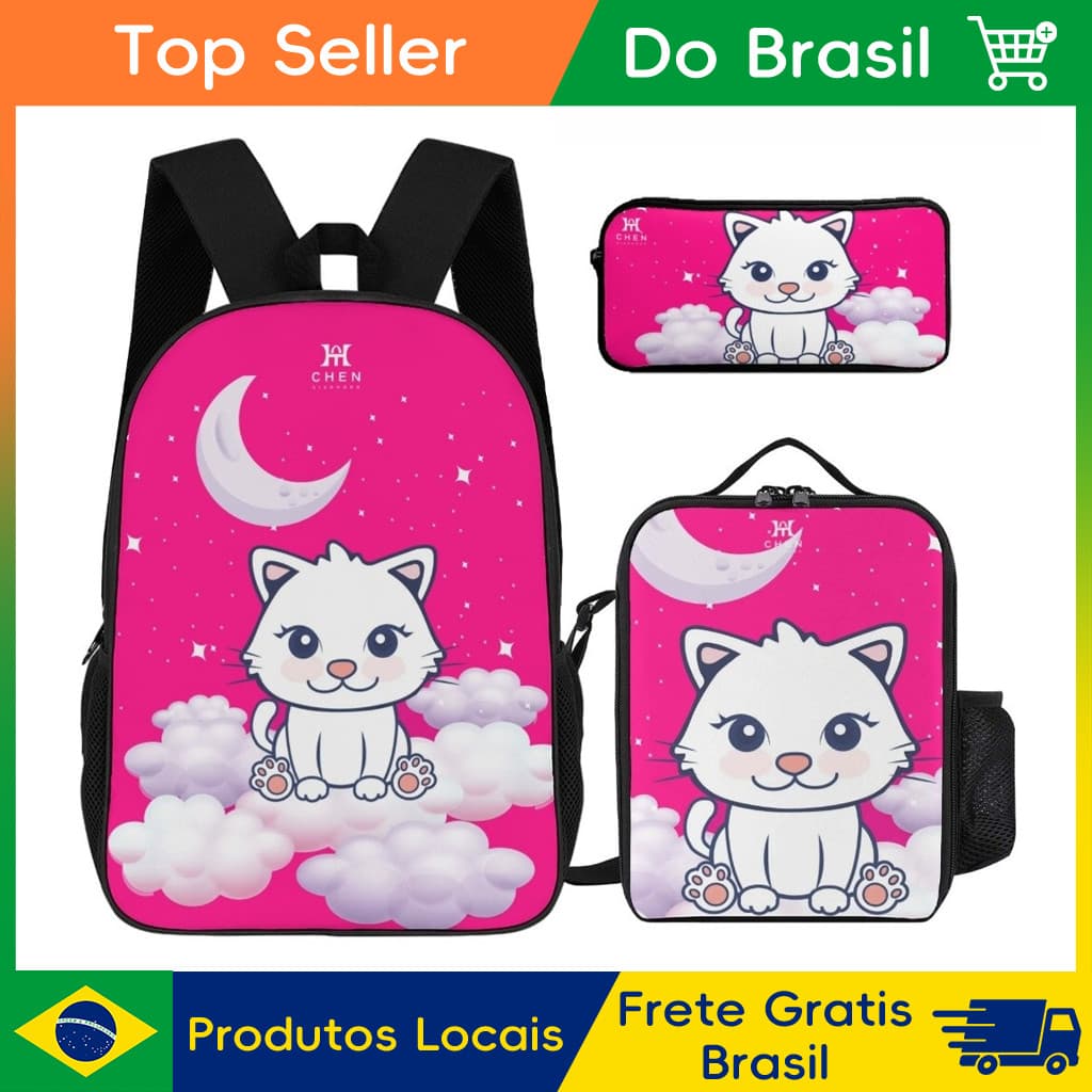 CHENXIAOHONG Kit Mochila Escolar Infantil Lancheira Infantil Bolsa Transversal Térmica Estojo Estudante