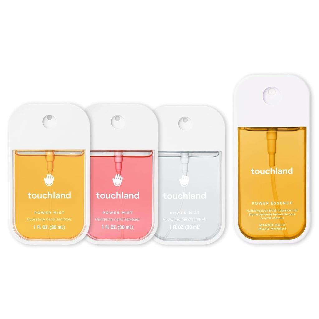 Conjunto Touchland Tropical Paradise, Spray Higienizador de Mãos Hidratante PowerMist, (Sabor Manga, Sabor Praia de Coco