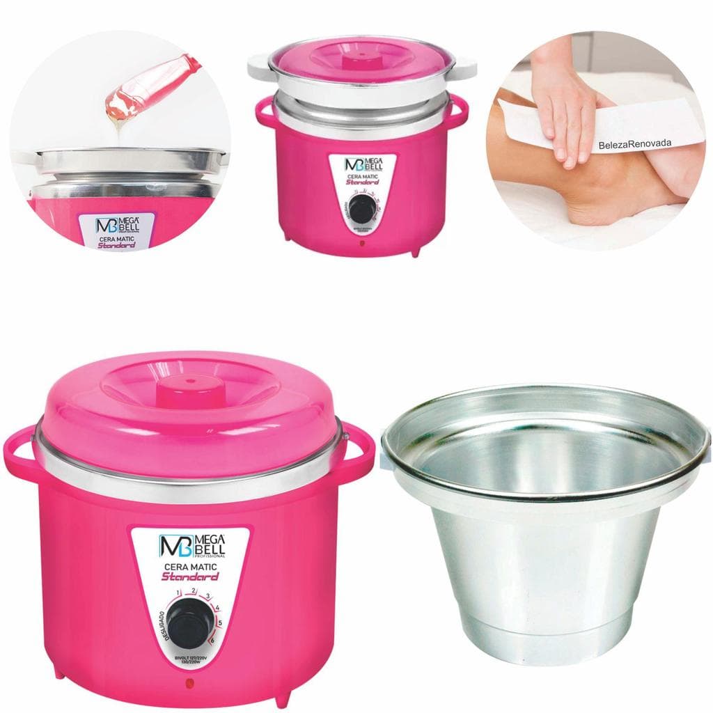 Panela aquecedora de cera Termocera Depilação + refil 900g PINK