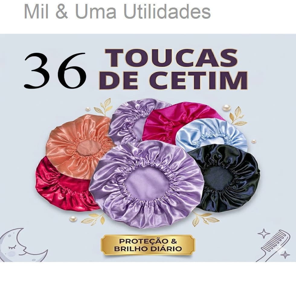 Kit com 36 toucas de cetim antifrizz - Para RevenderRNR74RV0ADM2