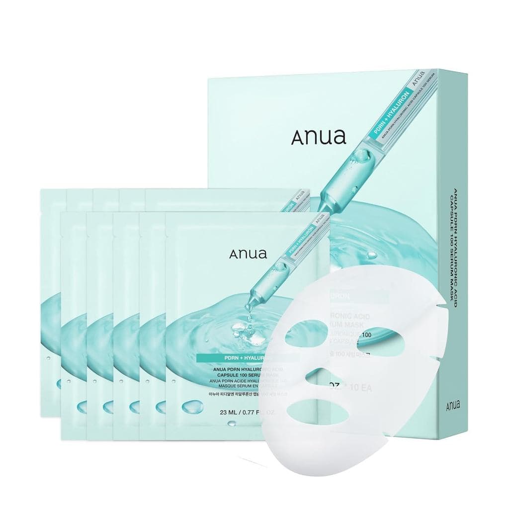 Máscara Facial Hidratante Anua PDRN Hyaluronic Acid Capsule 100 Serum, para uma Pele com Aparência de Vidro, Brilho Radi