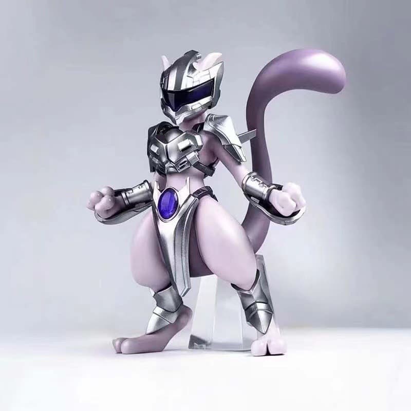 11cm Japão Anime Pokemon Figura Máquinas Mewtwo Aço Mewtu Estatueta Pvc Estátua Modelo Boneca Decorações Brinquedos Para