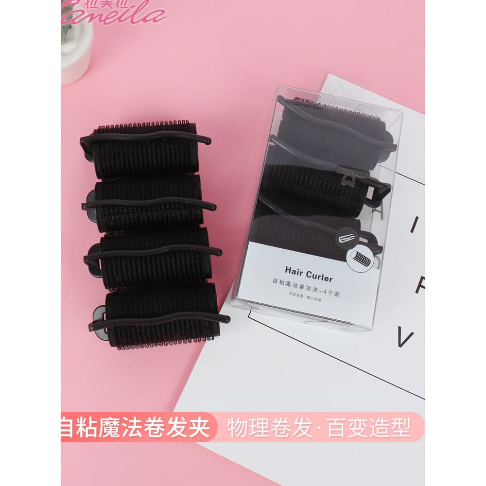 La mela Air Bangs curling clipe auto-adesivo plástico fivela interna pêra flor cabeça curling ferro tubo pequena ferrame