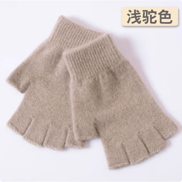 Cashmere meio dedo luvas femininas outono inverno lã linha Split-dedo sem dedos luvas masculinas estudante