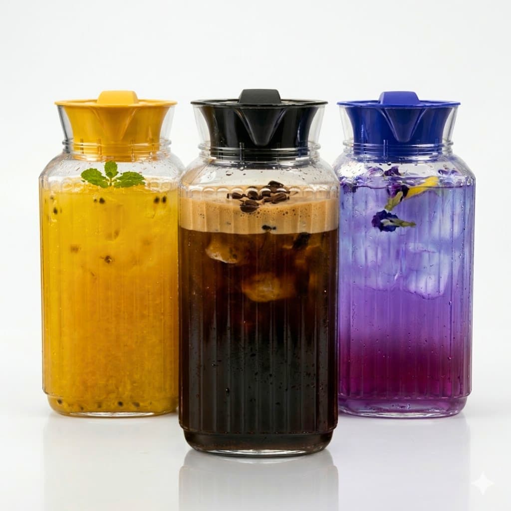Kit De Jarras Garrafas De Geladeira Água Sucos Com Tampa Higiênica 1,7 Litros Cores Variadas Casutil