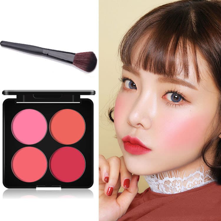 Blush de quatro cores contorno rosa vermelho multicolorido sol vermelho paleta de creme grande vermelho estúdio fotográf