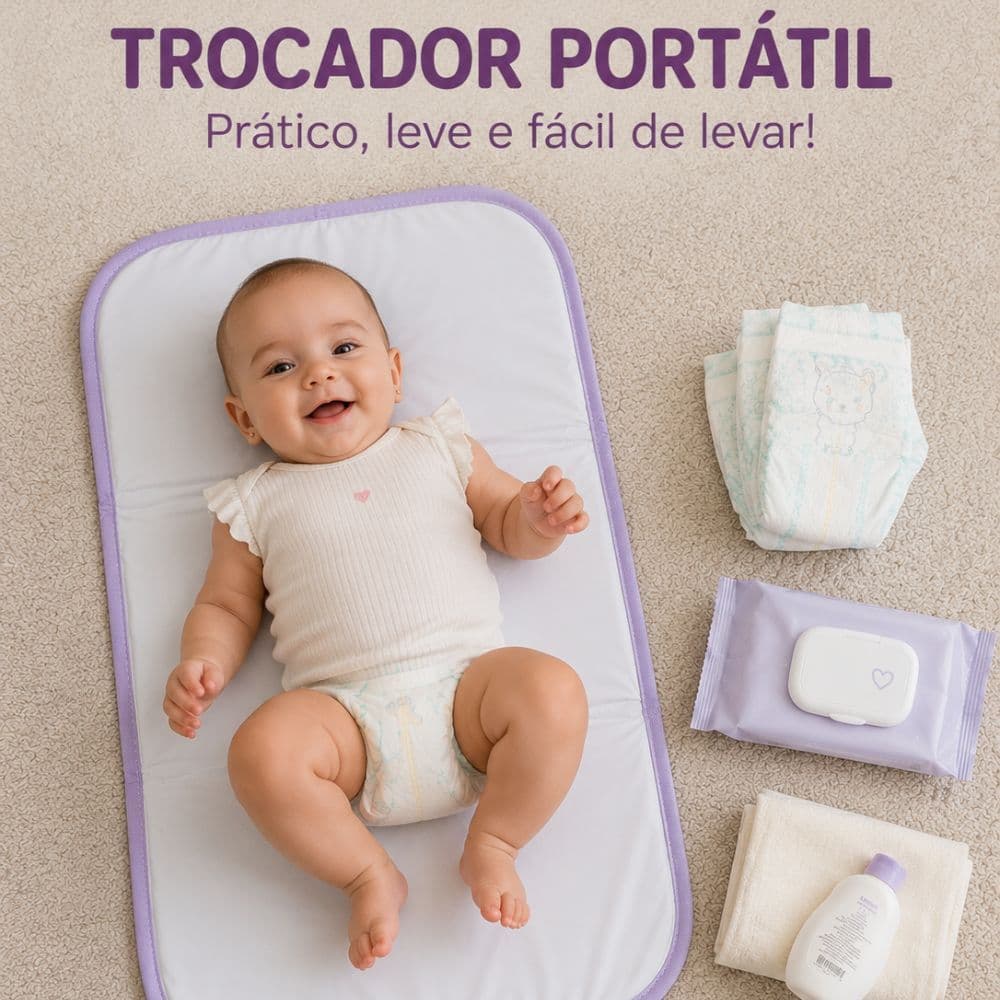 trocador de bebê portátil dobrável, impermeável menino e menina