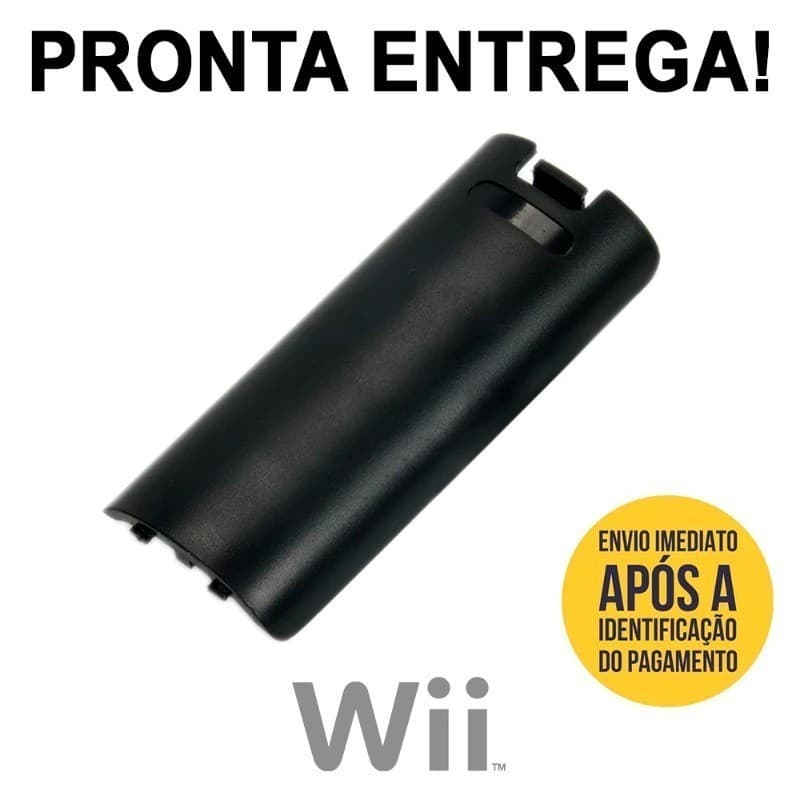 Tampa PRETA Traseira para Wii Remote Controle Tampa Da Bateria Preto Tampinha Controle Bateria Pilha!