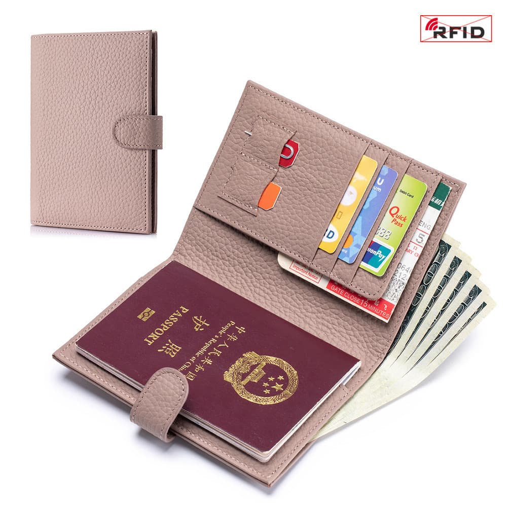 Saco de passaporte Premium portátil saco de armazenamento de passaporte couro genuíno viagem RFID passaporte caso protet
