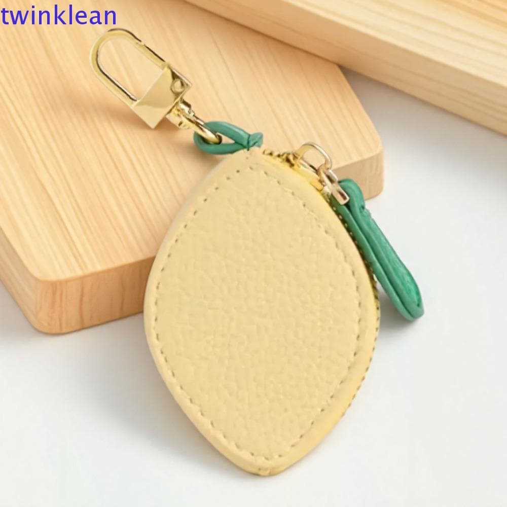 Bolsa De Moedas Em Formato De Fruta TWINKLEAN , Infantil Com Zíper Fofo , Pingente De Chaveiro De Requintada De Couro PU