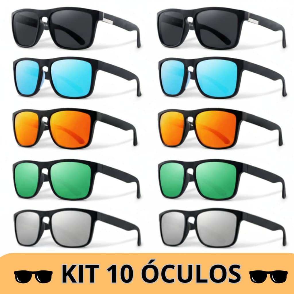 KIT 10 Óculos de sol Quikisver moda verão com proteção uv400