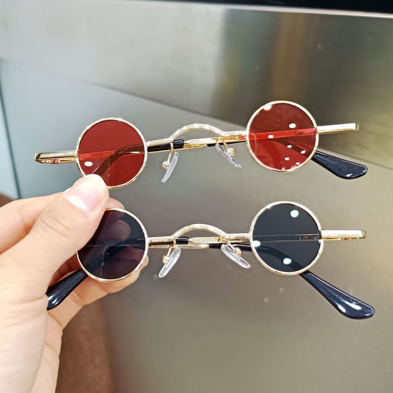 Crianças óculos de sol moda meninas Retro pequeno quadro redondo príncipe espelho desempenho estilo óculos de sol menino